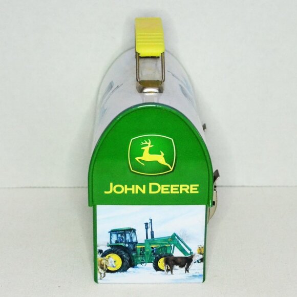 Pair Of John Deere Collector Tins Box Lunch Pail Winter Scenes Farmhouse Decor - Picture 8 of 9